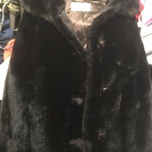 Brown faux fur coat